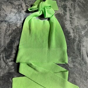 NWOT- FP Beach, neon green knit wrap scarf tank
